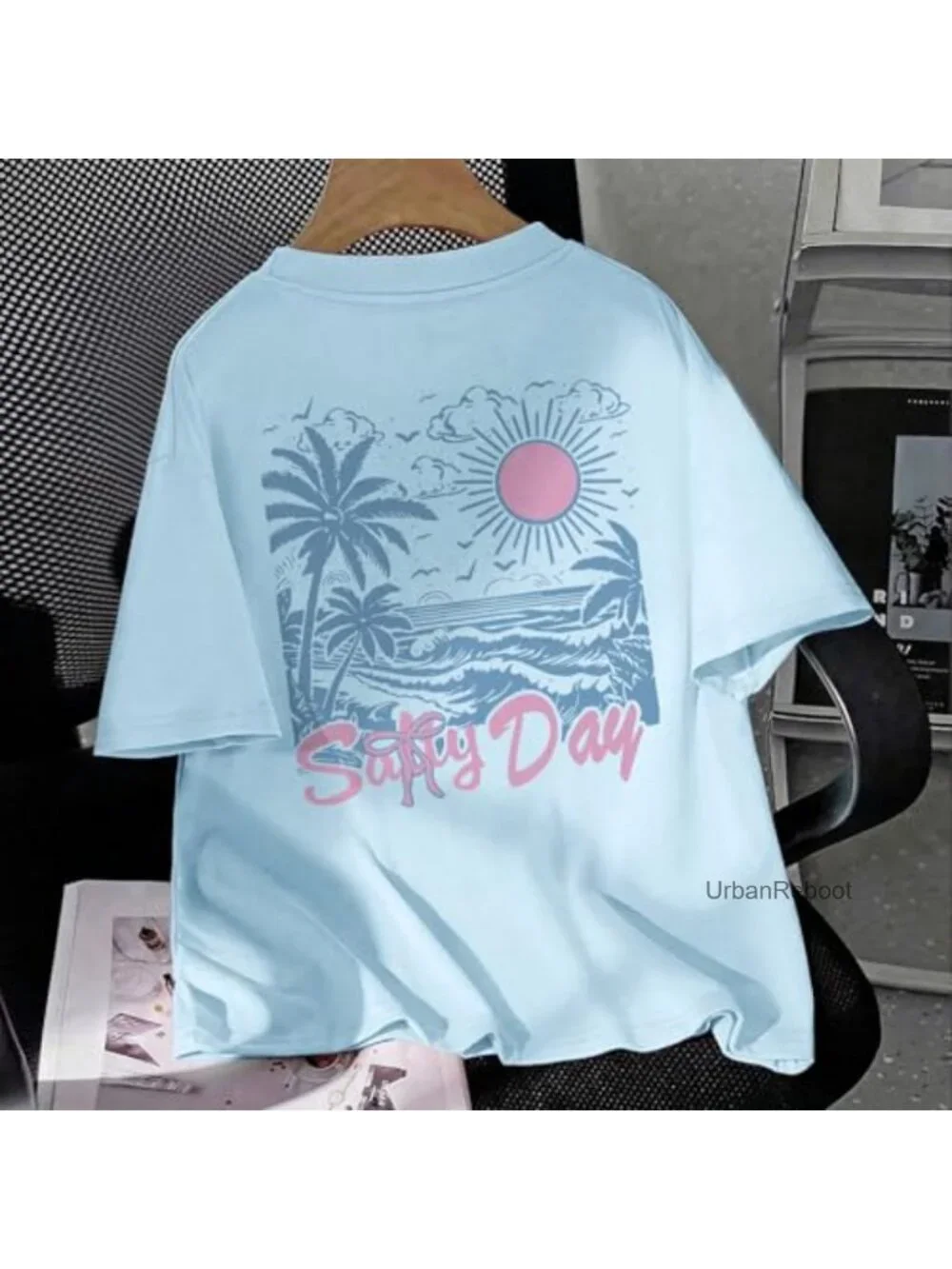 Girls Summer Beach Graphic Tee Short Sleeve Crew Neck Cotton Blend Cute Kids